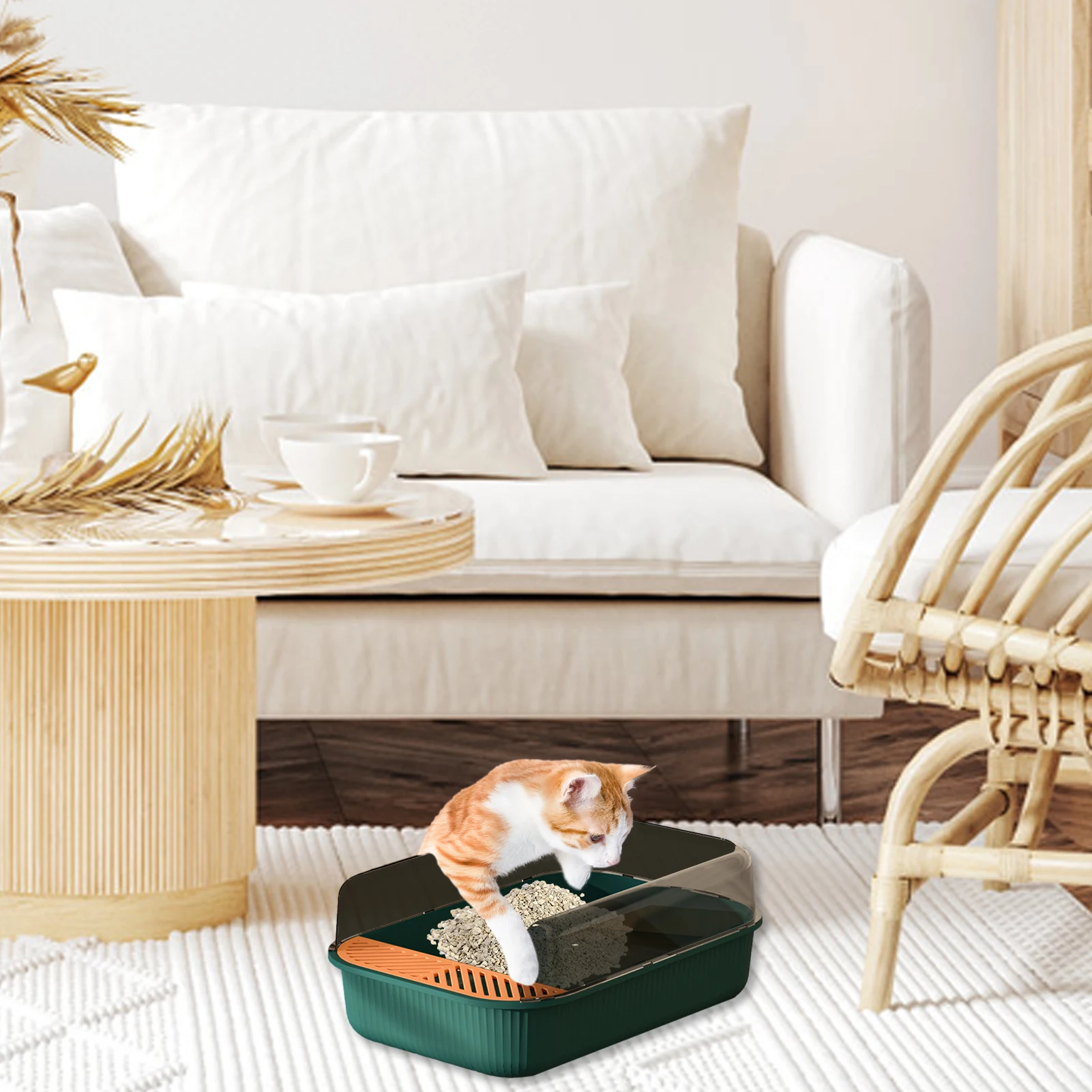 

Cat Litter Toilet Semi-Enclosed Proof Cat Toilet Training Cats Pet Cats Clean Supplies