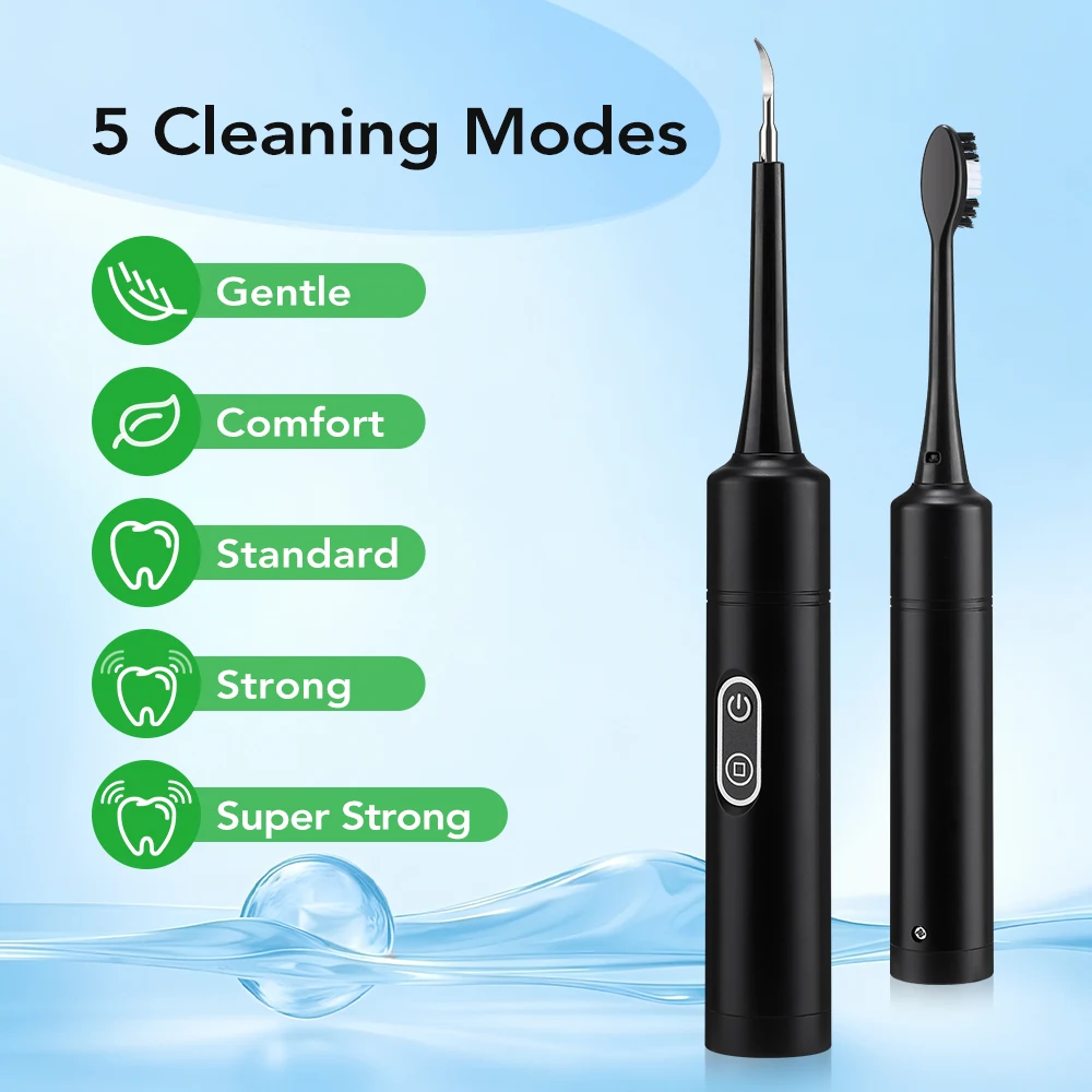 Electric Dental Scaler with Teeth Brush Head Calculus Tartar Remover Vibration Teeth Plaque Cleaner Oral Care Improve Odor image 2