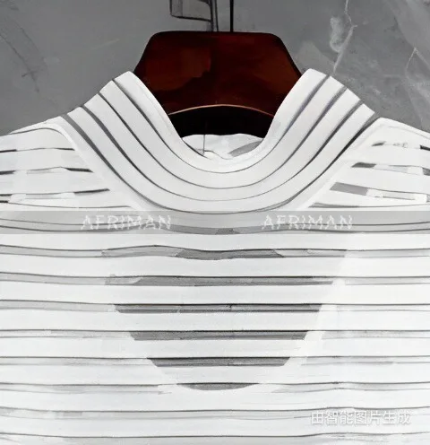 Women Chinese Mandarin Collar Little Perspective Hollowed Out Horizontal Striped Sexy Backless Knitted Long Dress image 6