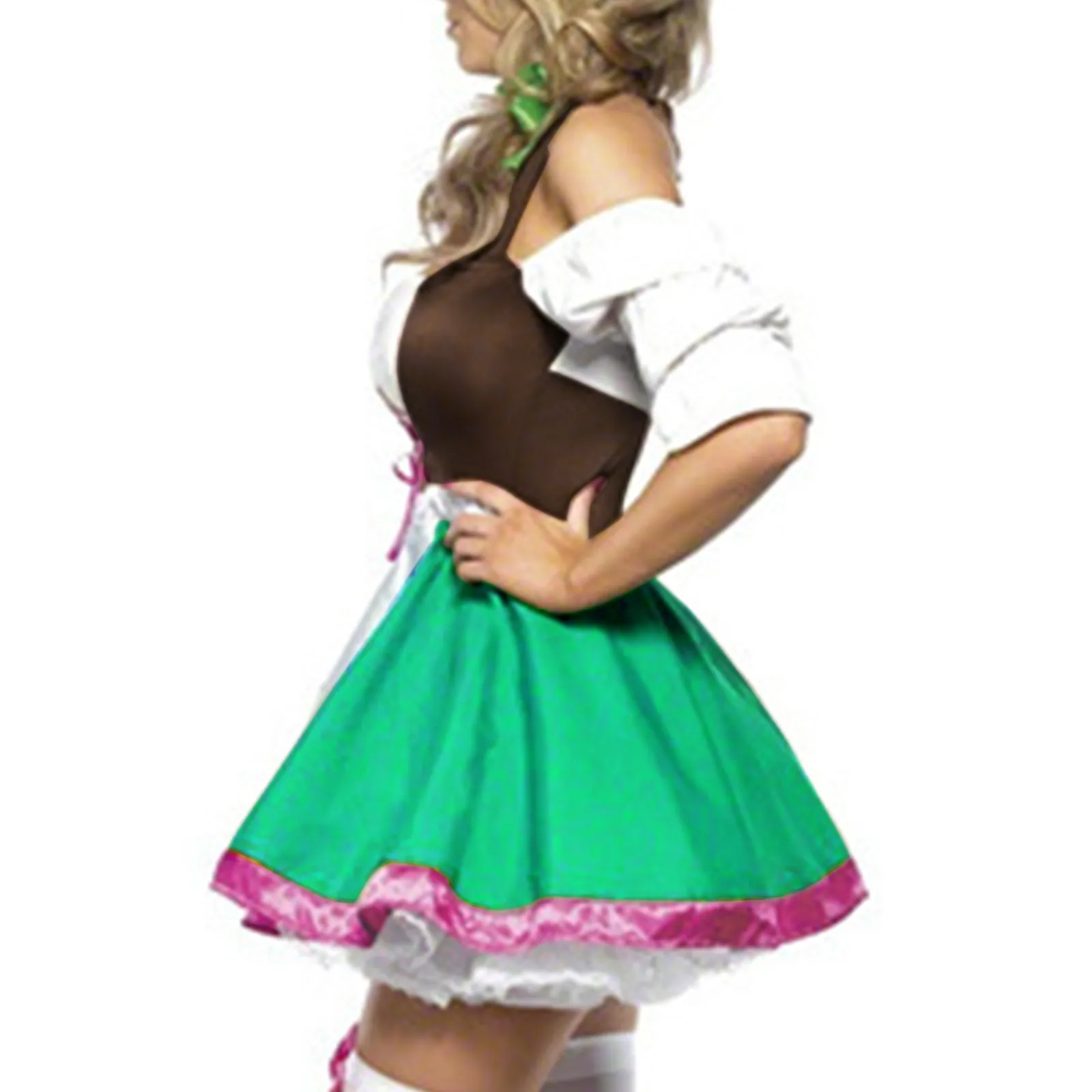 Ladies German Dirndl Dress Oktoberfest Dirndl Lace Up Festival Dress Oktoberfest Costume Renaissance Cosplay Party Dress