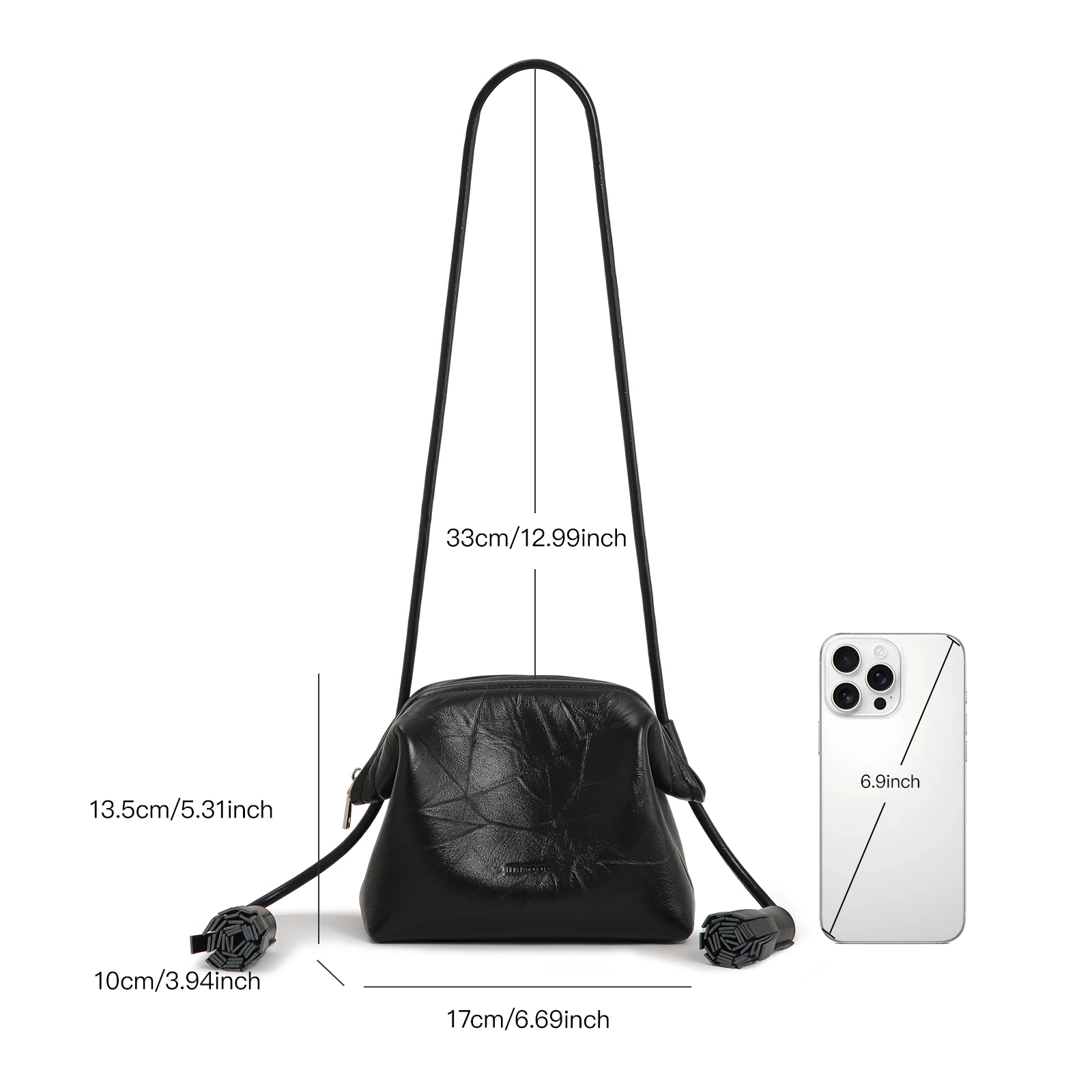 ITAMOOD New Niche Lightweight Shell Bag Top-Grain Leather Shoulder Crossbody Bag Original Design Women's Chest Bag