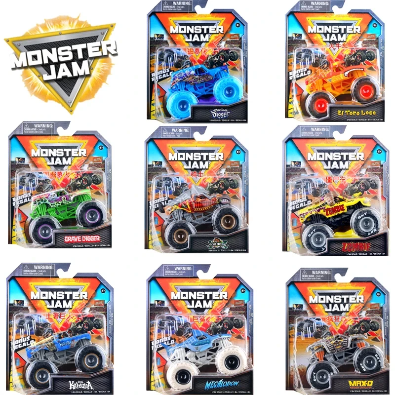 Oryginalne MONSTER JAM Monster Truck zabawka samochód dzieci zabawki kolekcjonerskie metalowe Model odlewu samochodowe dla chłopców miniaturowe zabawki dla chłopców