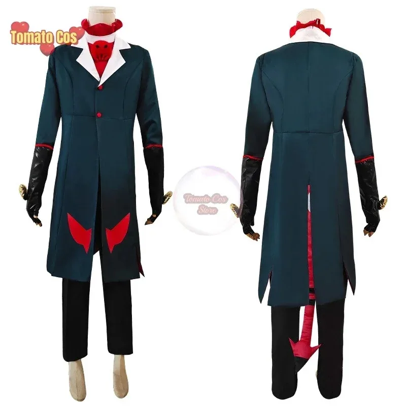 

Wiwi 123Anime Hasbin Hotel Helluva Косплей Blitzo Black Boss Фрак Мужчины Женщины Хэллоуин Костюм Партии