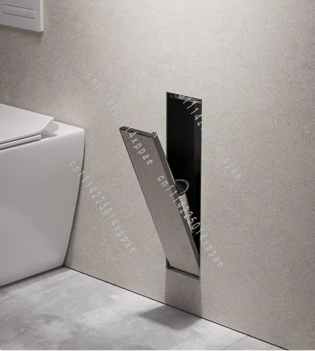 Tissue Box Concealed Stainless Steel Niche Brush Recessed Trash Can Toilet