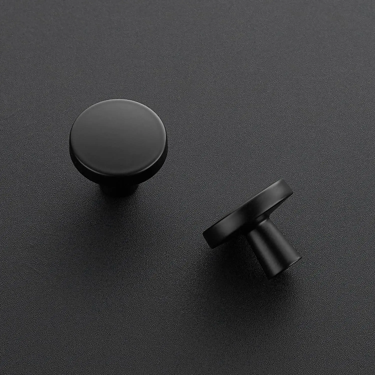 Matte Black Drawer Pulls, 1-1/4 Inch Cabinet Knobs,60 Pack