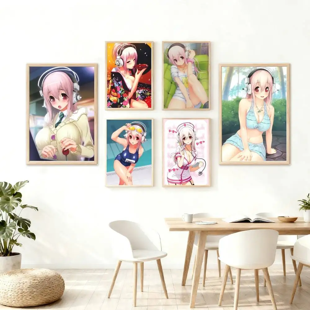 Cute S-Super S-Sonico lassic Cover Canvas Painting Print Poster For Living Room Wall Art Home Decor Pictures Gift