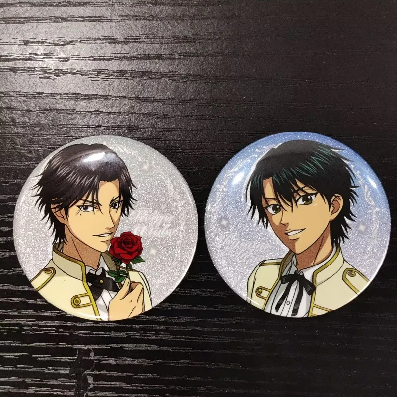 

New prince of tennis Anime Figures Ryoma Echizen Tezuka Kunimitsu Metal Badge Broochs Yukimura Seiichi Character Decor Pins