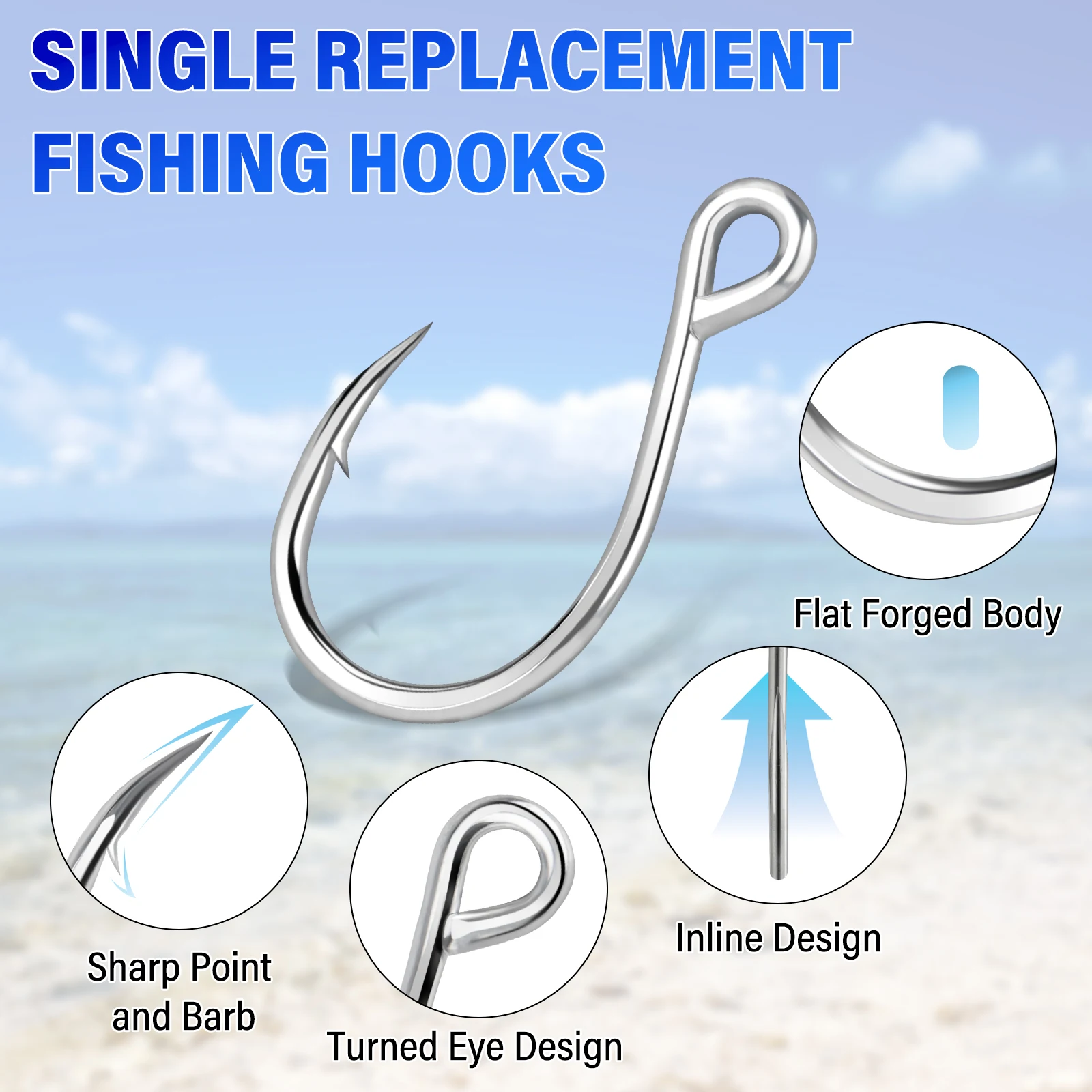 Anzuelos Circulares Ojo Grande – Para Crankbait, Popper y Spinner - imagen 2