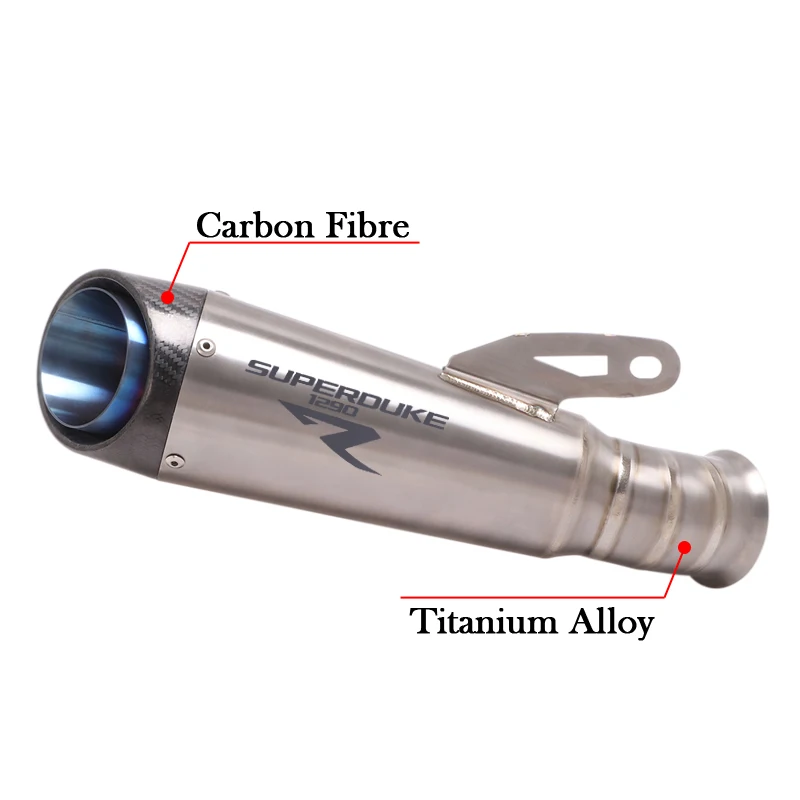 For KTM 1290 Super Duke R 2020 2021 2022 Motorcycle Exhaust Mid Link Pipe Modify Titanium Alloy Carbon Fiber Muffler Escape Moto