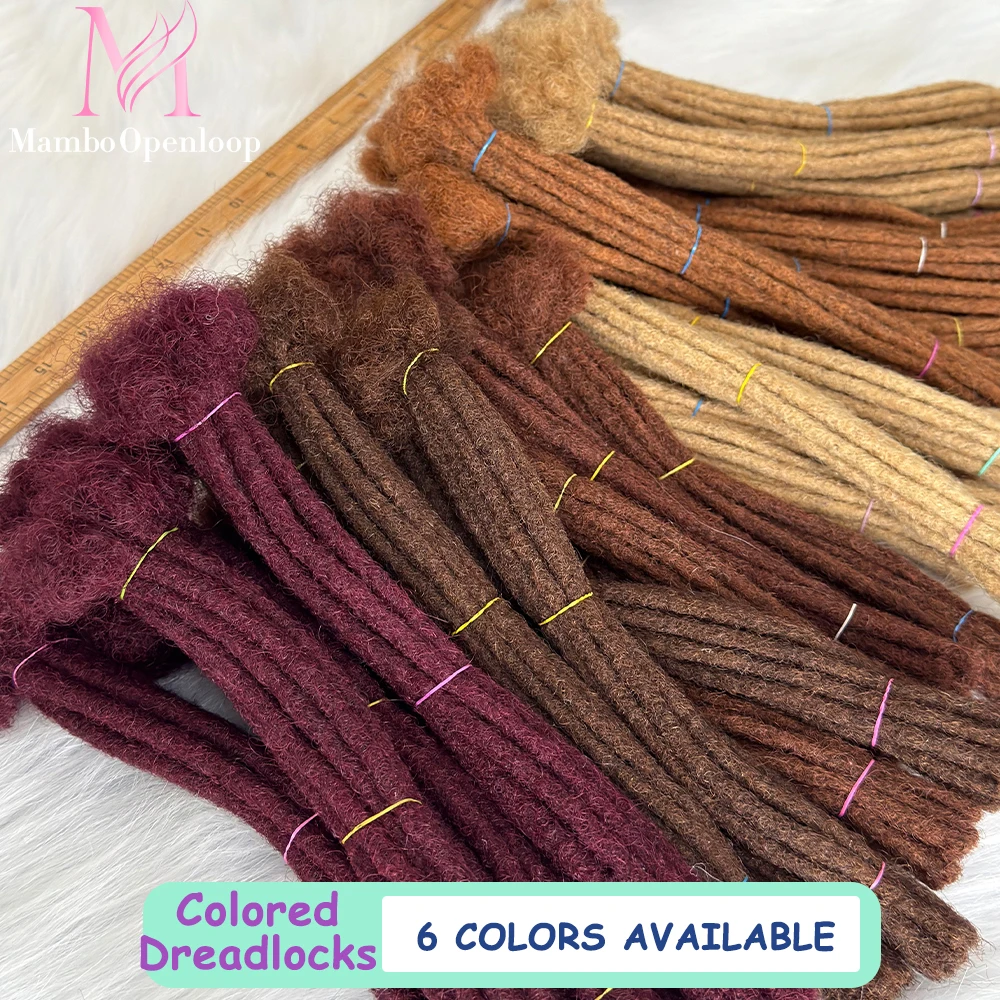 Extensões de Dreadlocks de Cabelo Humano Colorido, Extensões de Locs de 10 Polegadas Feitas à Mão para Mulheres, Homens e Crianças
