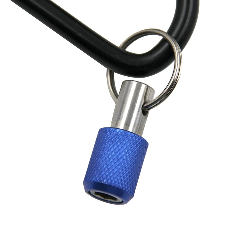 1/4 Inch Hex-Shank Screwdriver Bits Holder Practical Extension Bar Drill Screw Adapter Quick Release Carabiner Keychain