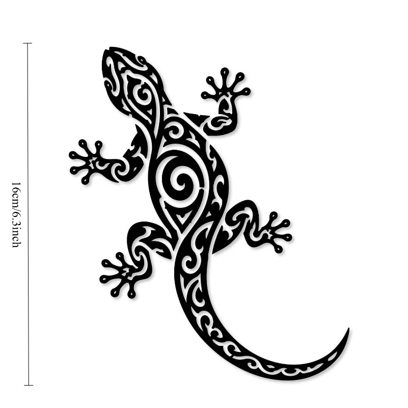 Polynesian Tribal Gecko UV Car Sticker, Fashion Outdoor Vinyl Decal, Multiple Colors Available for Auto Exterior Decor