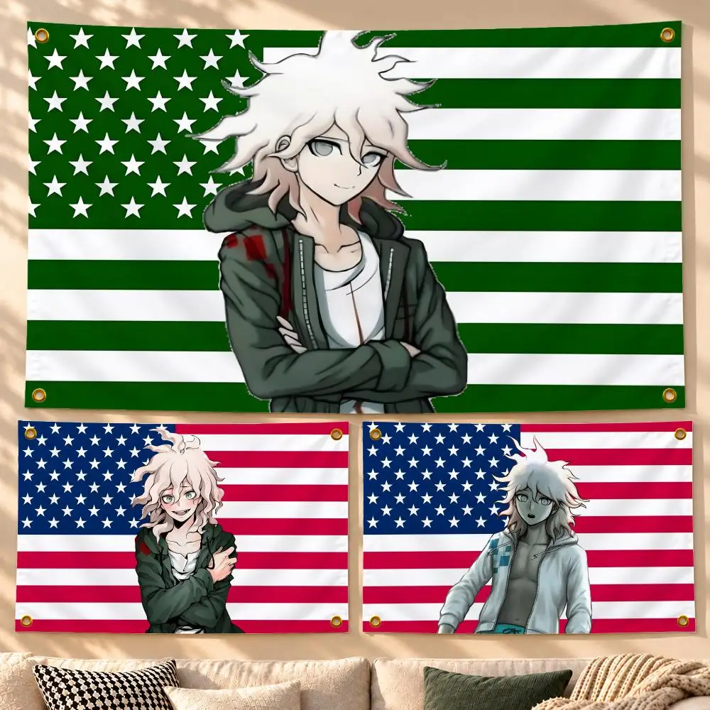Anime Nagito Komaeda Flags Decor Flag Banner Indoor Outdoor Wall Decor for Garden Yard Porch Patio