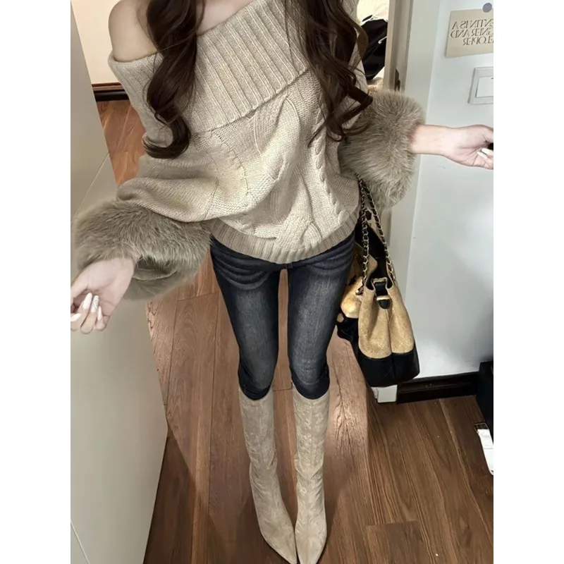 

Джинсы женские American Spice Girls, зауженные, с высокой талией, укороченные (9/10 длины), универсальные, модные, зима 2026