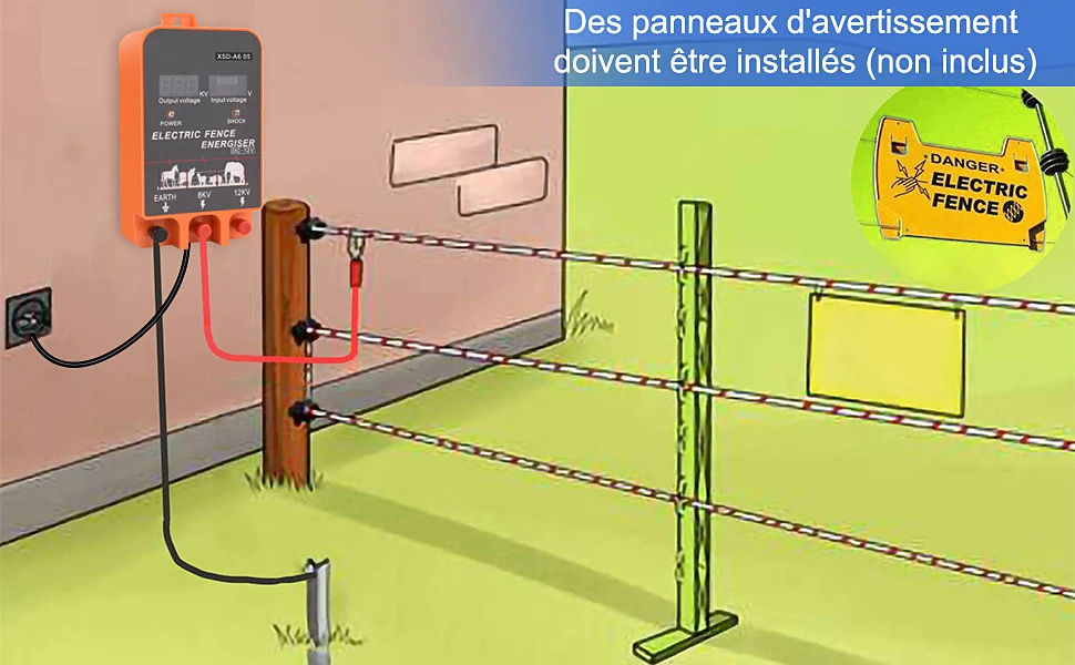 Controlador de pulso de 10KM, cargador eléctrico para valla de pastor, pantalla LCD, energizador para granja, vacas, ganado, caballos, cabras,