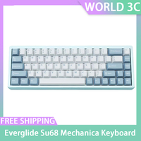 Everglide Su68 Mechanica Keyboard Aluminum Magnetic Switch Keyboards Metal Cnc Anode Wired Rgb Rt Esports Gaming Keyboard Custom