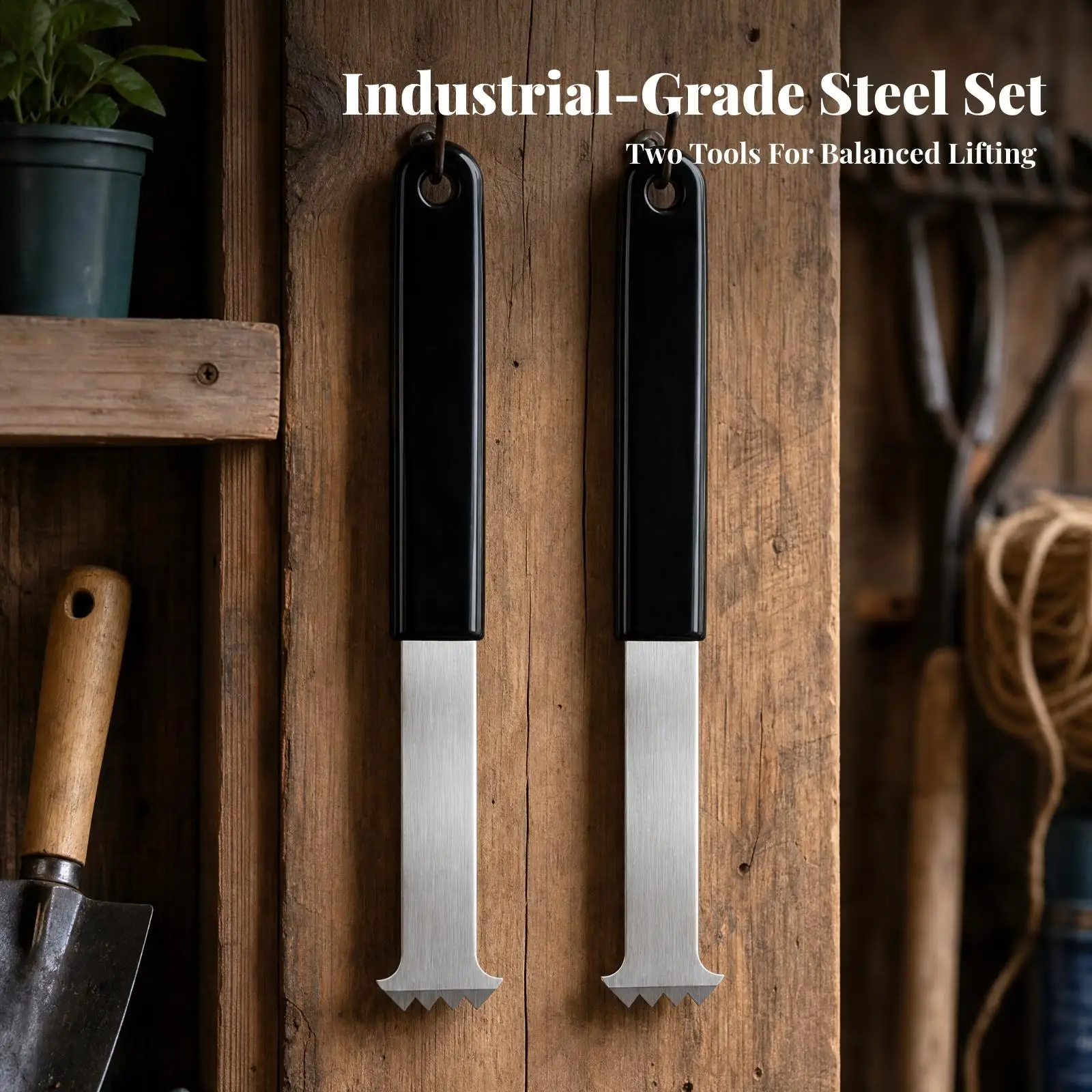 Brick Paver Lifter Tool for Slab Removal with Serrated Edge and Wall Mount Hole for Organized Storage for Patio and Walkway