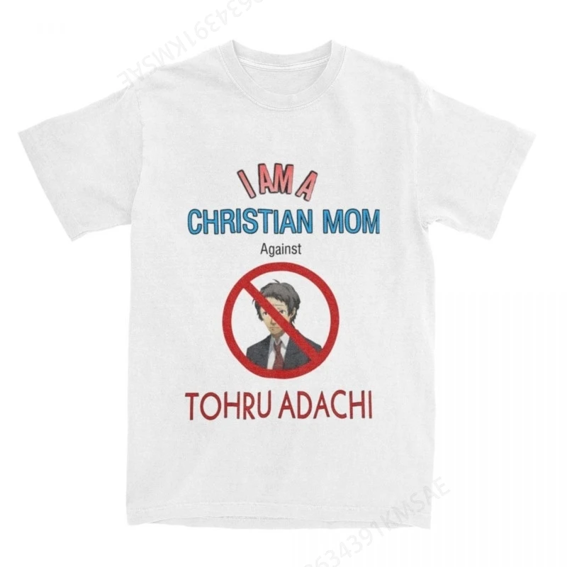 Christian Moms Against Tohru Adachi T-Shirts Men Women Persona 4 Anime Fashion Pure Cotton Short Sleeve T Shirts Gift Idea Tops