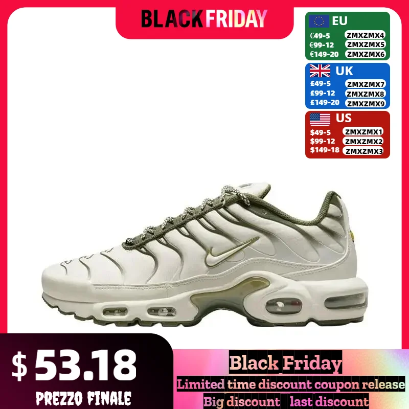 Nike Air Max Plus Men Women Running Shoes Are Trendy, Lightweight, Breathable, Non Slip, Wear-resistant, Cushioned, Beige Green