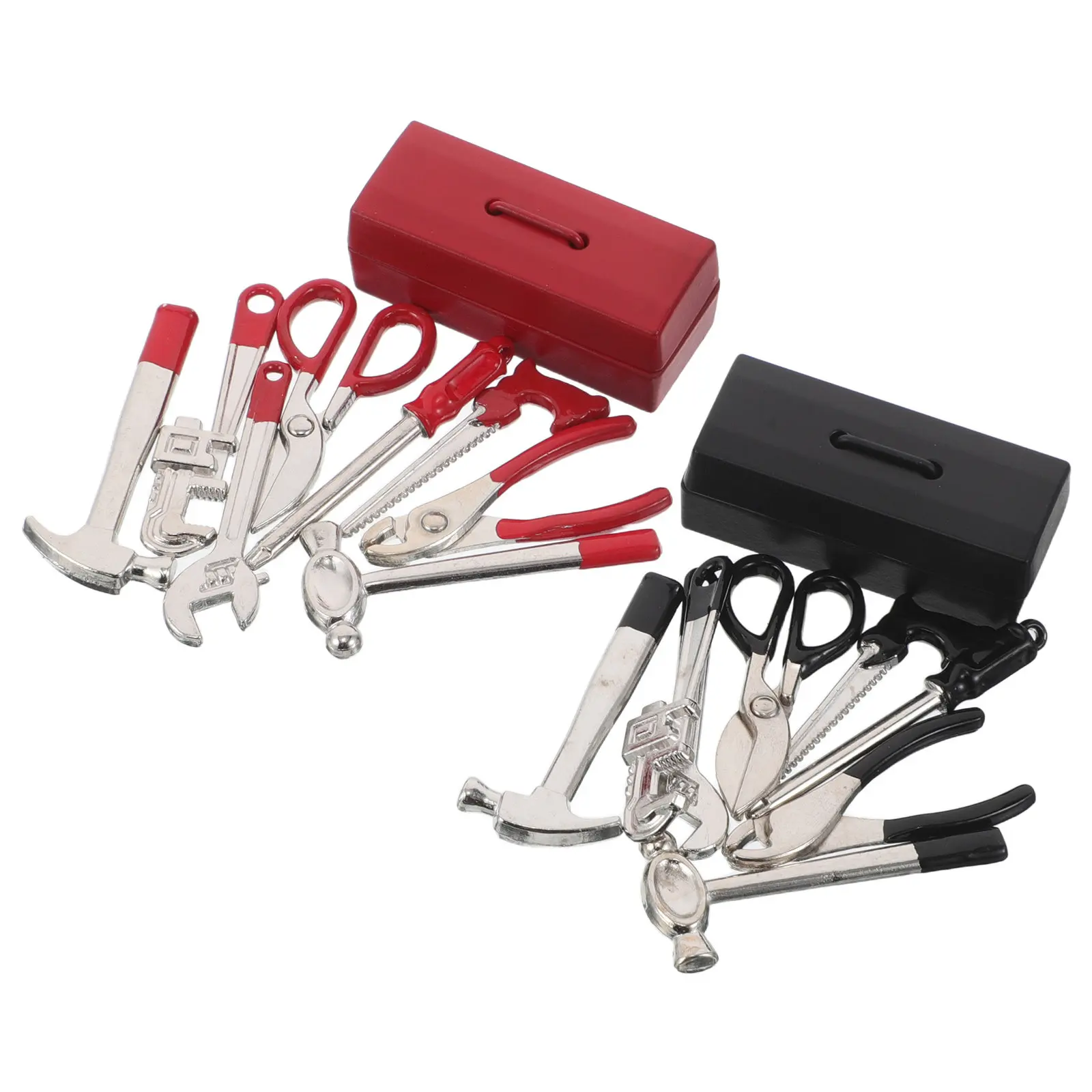

2Sets Miniature Dollhouse Tools Realistic Miniature Construction Tools Set for Micro Landscape Decoration Tiny Tool Kit High