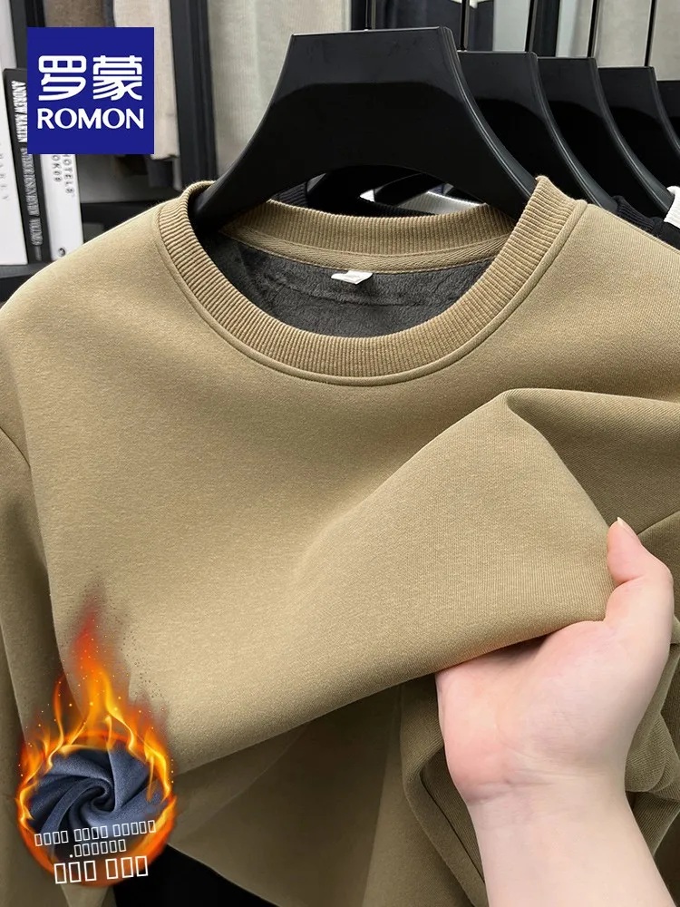 

Lormen Men's Hoodie Autumn Winter Thiened Warm Color T-irt Faion Casual round Ne Pullover Base irt