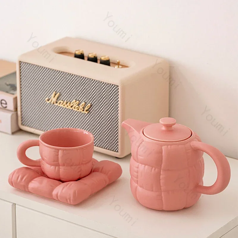 Creative Sofa Ceramic Coffee Cup Sets Cute Sweet Couple Mugs Light Luxury Fashion Home Tea Set Coffee Pot Exquisite Tableware