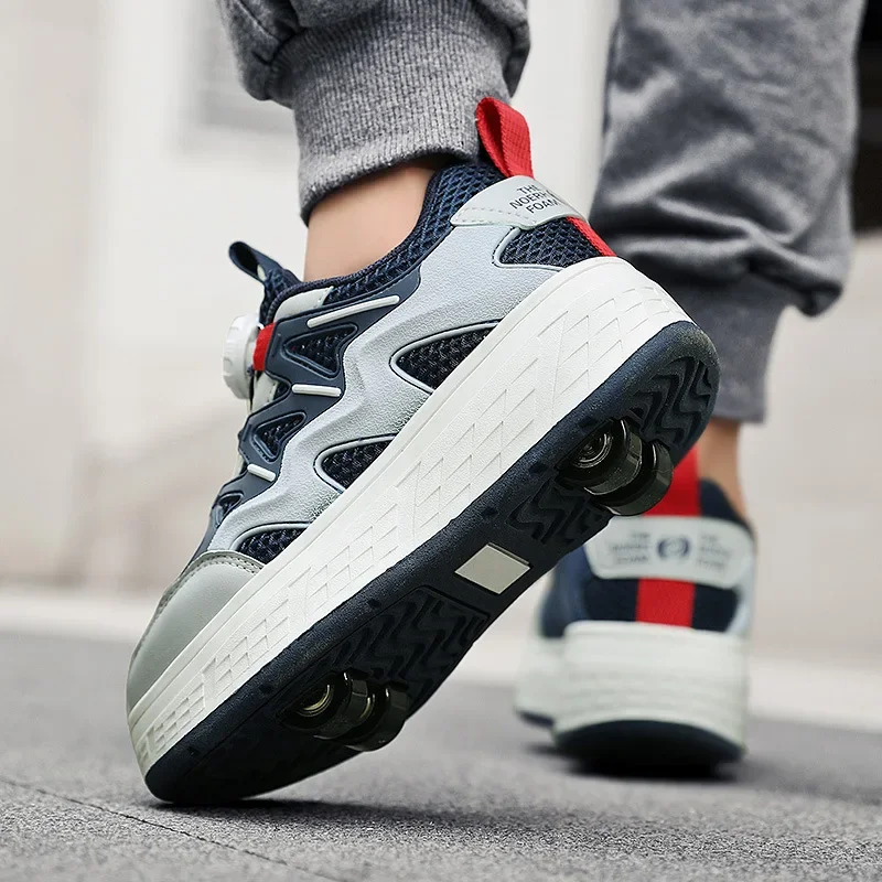 

2025 NEW Arrival Kids 4 Wheels Roller Skates Shoes Boys Girls Teenager Walking Shoe Breathable Big Boy Sport Speed Shoes Sneaker