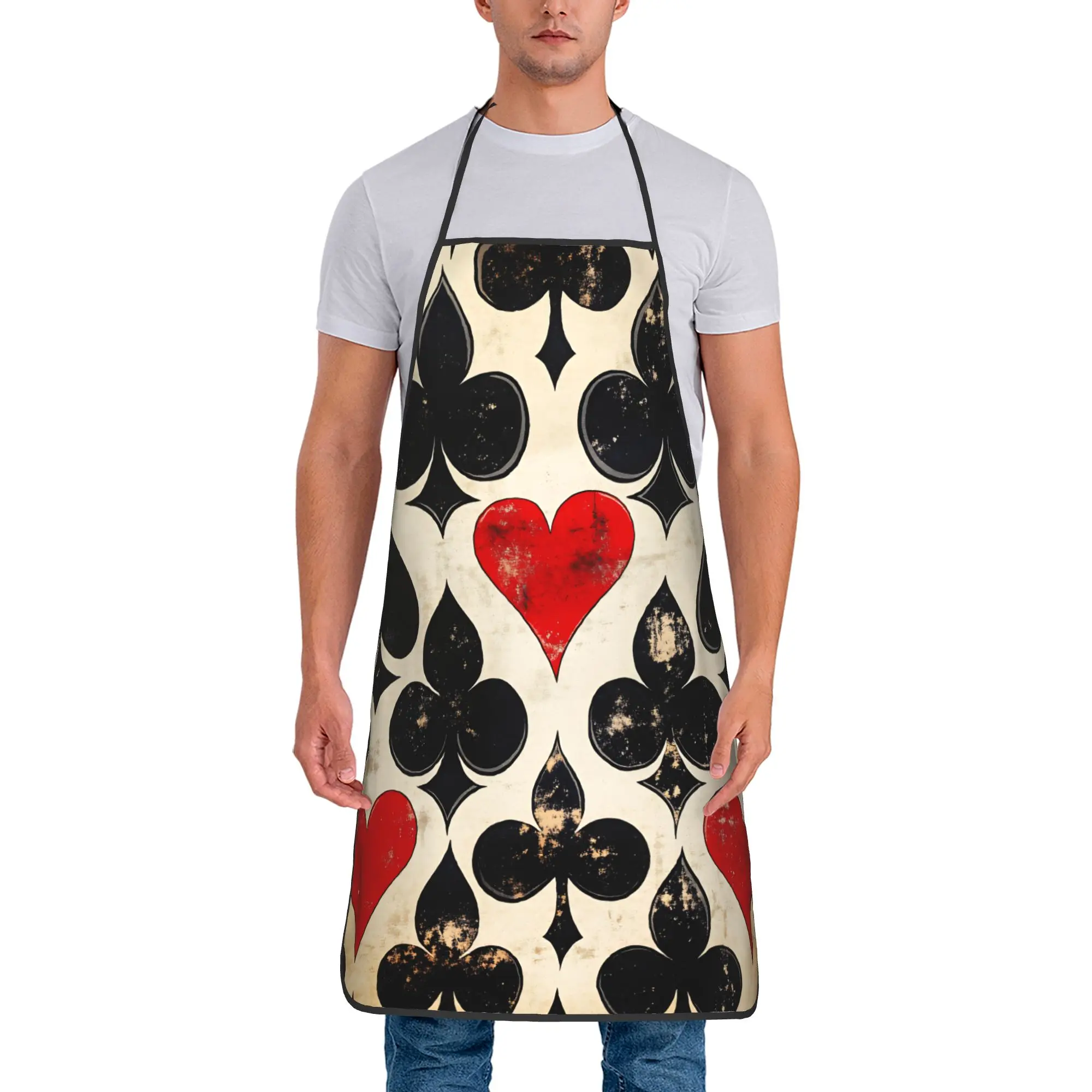Playing Cards  Apron  Adult Work Kitchen Accessories Household Custom Aprons without Pocket