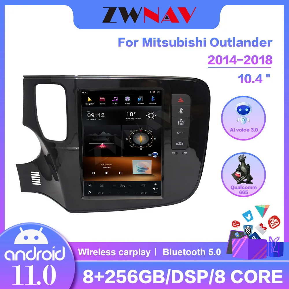 Android13 8+128G Car GPS Navigation Auto Radio For Mitsubishi OUTLANDER 2014-2018 Auto Head Unit Multimedia Player Tape Recorder