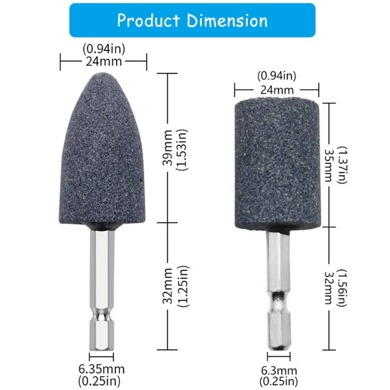 2pcs moagem cabeça hexagonal hiting sharneding head portátil