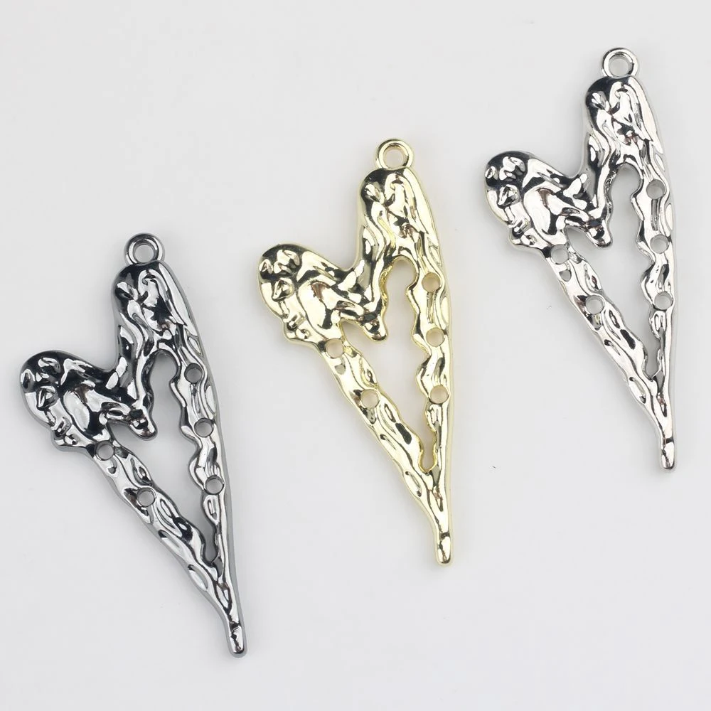 

10pcs Simple Fashion Hollow Out Heart Shape Pendant Earring Necklace Bracelet Jewelry Making DIY Handmade Ornament Accessories