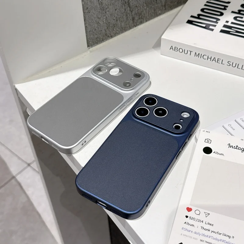 Custodie protettive per lenti di lusso per iPhone17promax Custodia in pelle per iPhone 16 15 14 13 17 Pro Max Plus Cover antiurto Air