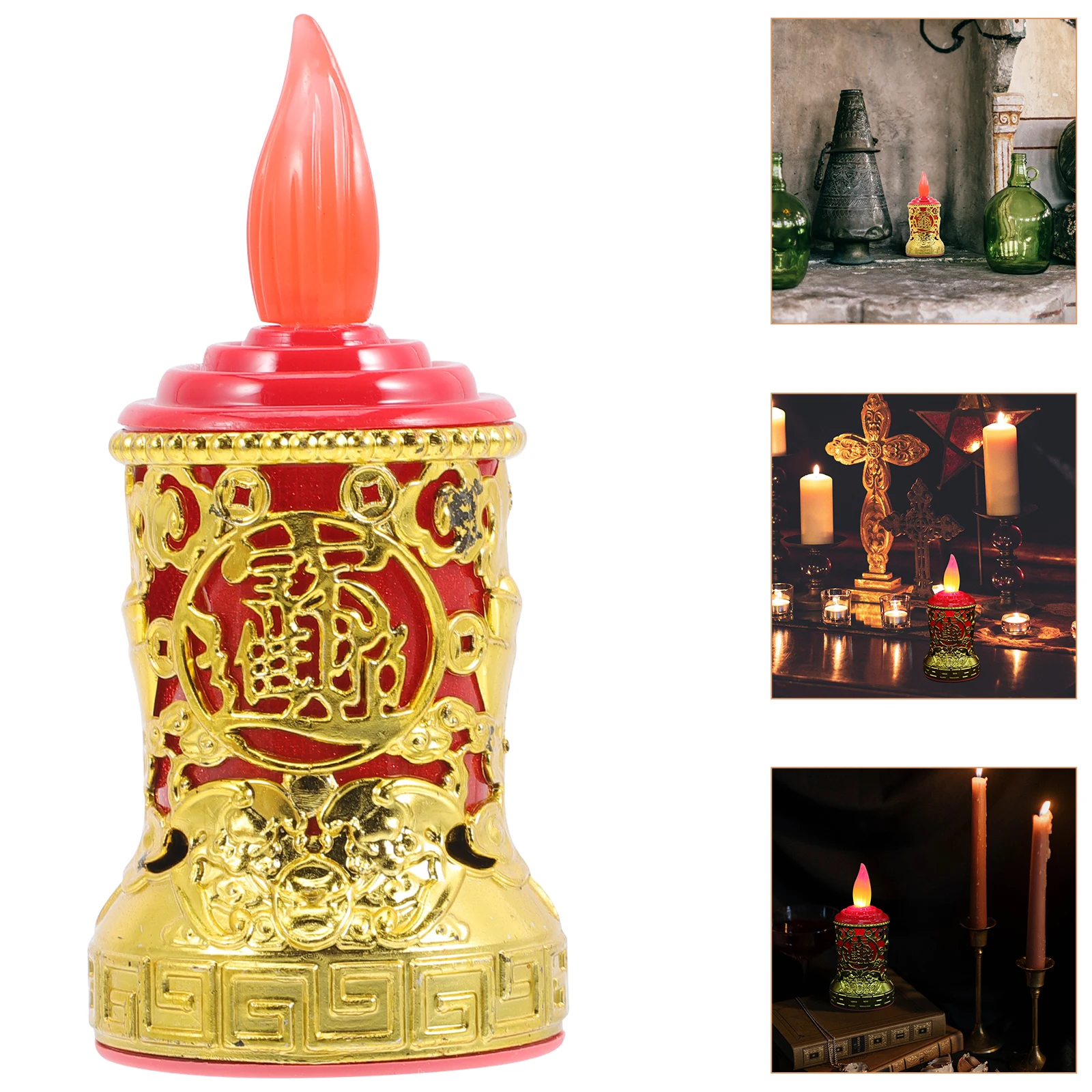 ضوء LED إلكتروني قابل لإعادة الشحن عديمة اللهب للعام الصيني الجديد لعيد الميلاد ديكور أضواء مستدقة حمراء