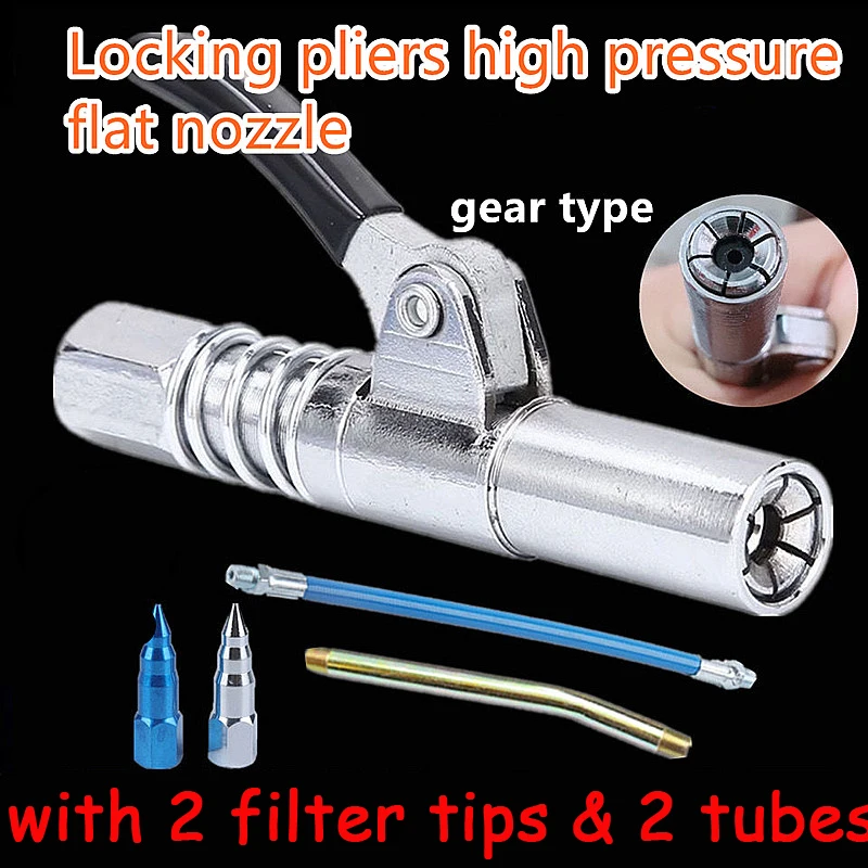 

Gear Lock Clamp Grease Nozzle Gun Coupler Lock Pliers Clamp Coupler NPTI/8 10000PSI High Pressure Filling Head Pressure Filling