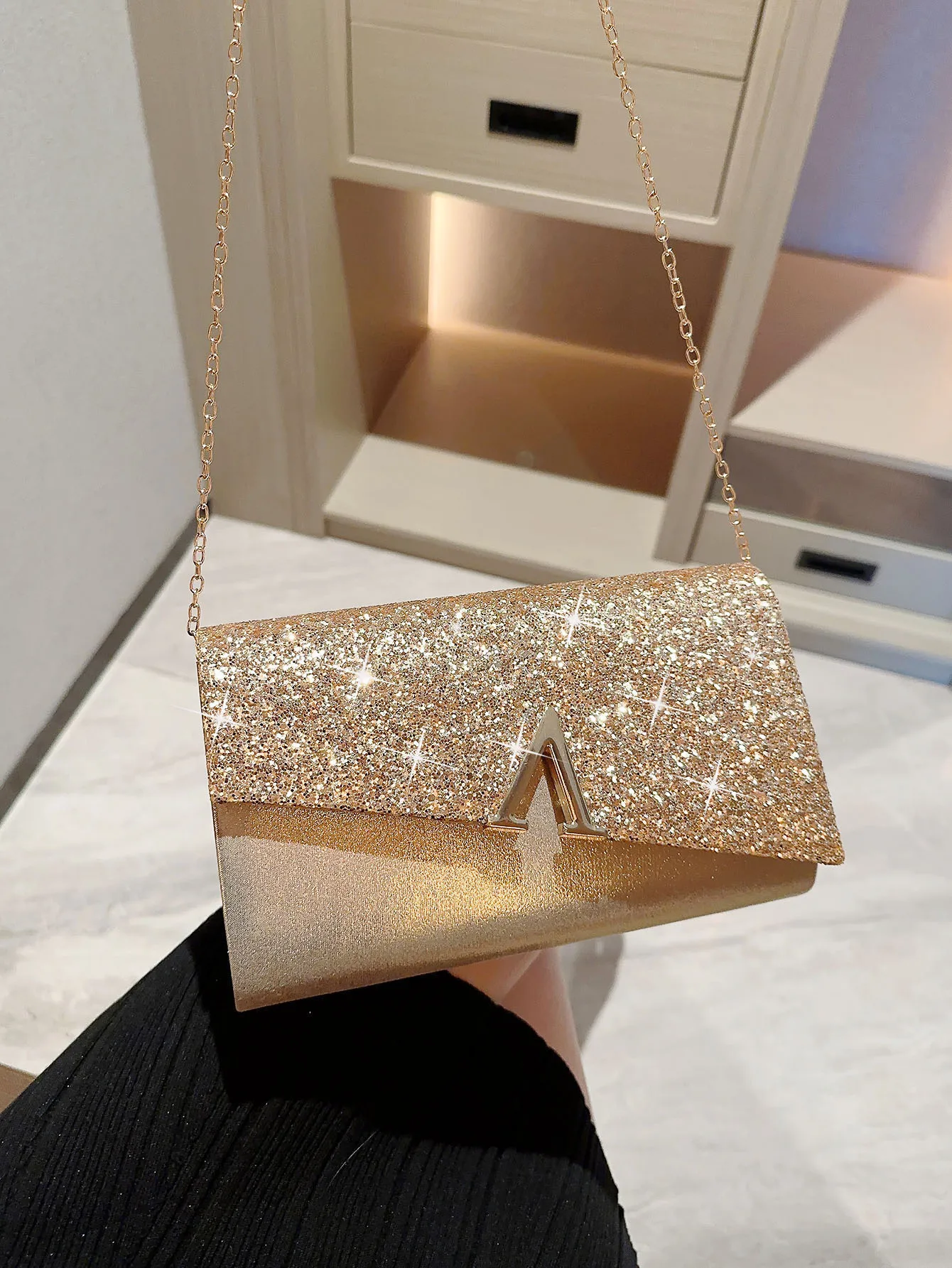 Shiny Rhinestone Evening Bag Clutch Romantic Wedding Bridesmaid Bag Evening Party Bag Prom Bag Dress Bag Shoulder Messenger Bag