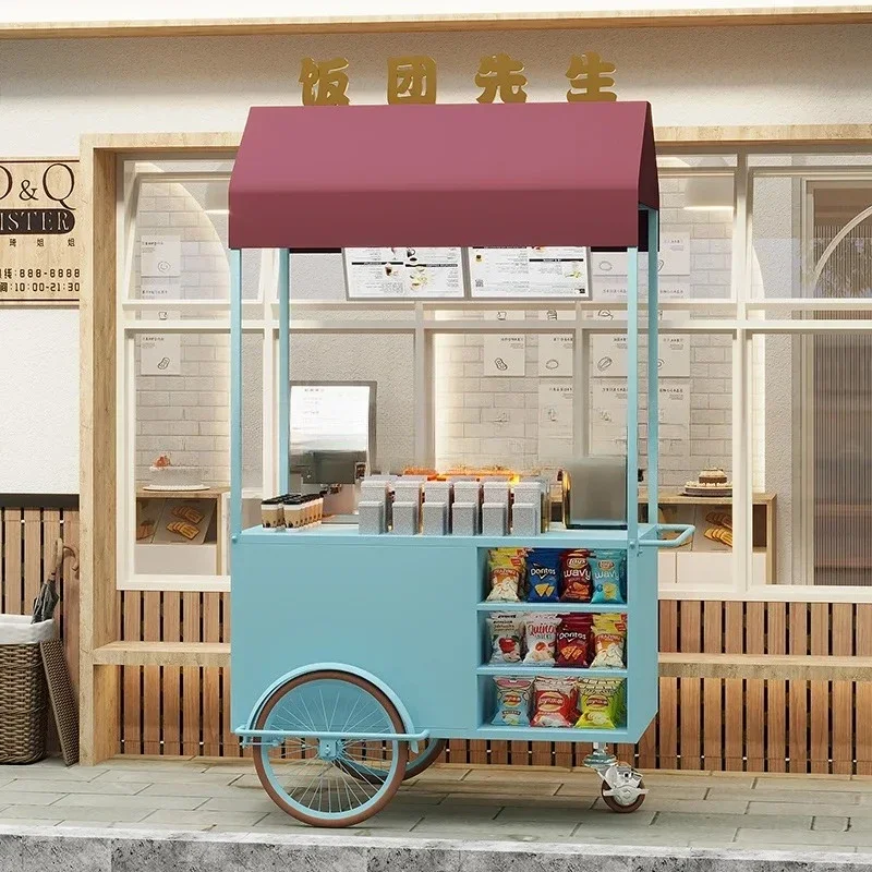 HW-11  Internet Celebrity Scenic Spot  Square Night Market Stall Flower Cart Movable Stall Cart Market Food Stall Cart