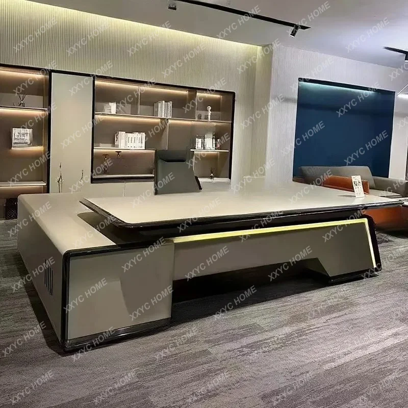 Modern Light Luxury Executive President table room  workstations Computer  Room desks  shaped des