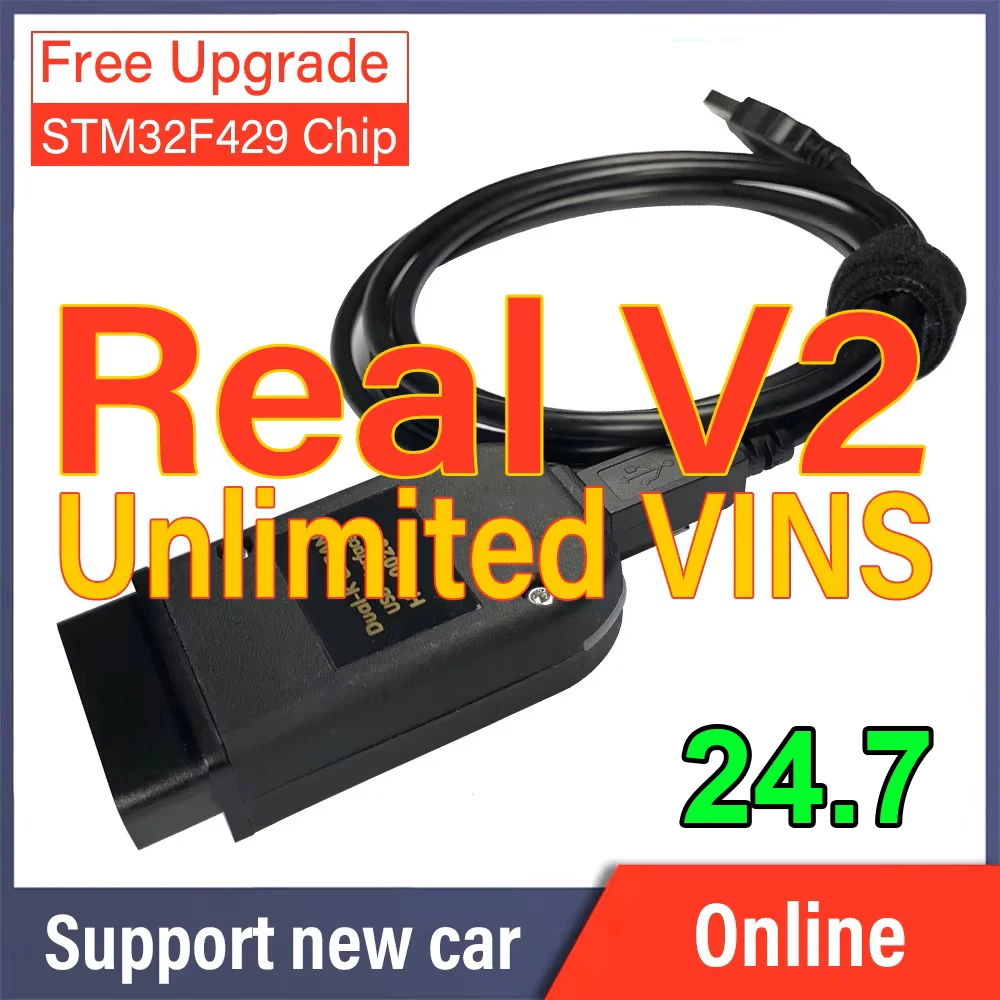 Vag Com Real Hex V2 1996-2024 Update Unlimits VINs Hex-V2 24.7 With Hardware Usb Interface For VCDS Scanner Diagnostic Coding