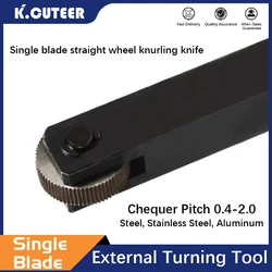 1PC 20mmx18mm Steel Lathe Tool Holder Hob Straight Grain Knurling Knife + 6PCS 0.6mm 1.0mm 1.5mm Inner Hole Embossing Wheel