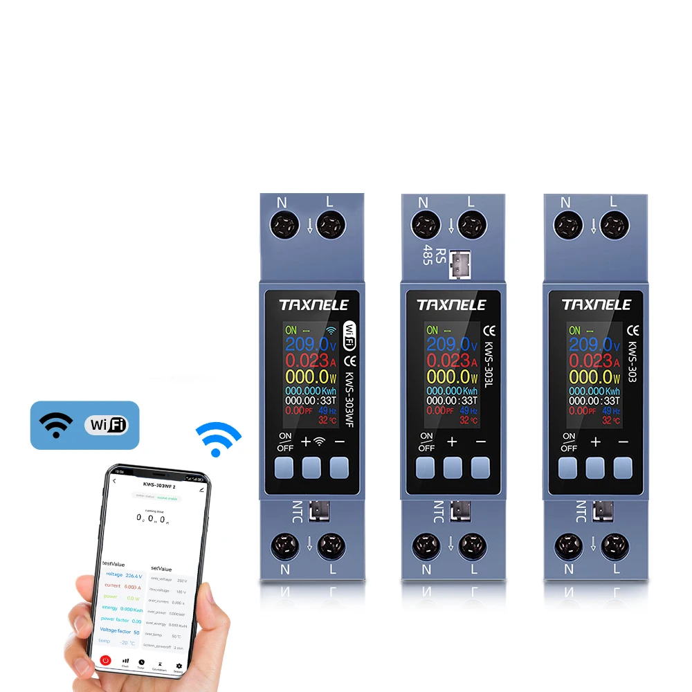 

TUYA WiFi AC 110V 220V Over Voltage Current Protection KWH Energy Temperature Meter Relay Switch Circuit Breaker