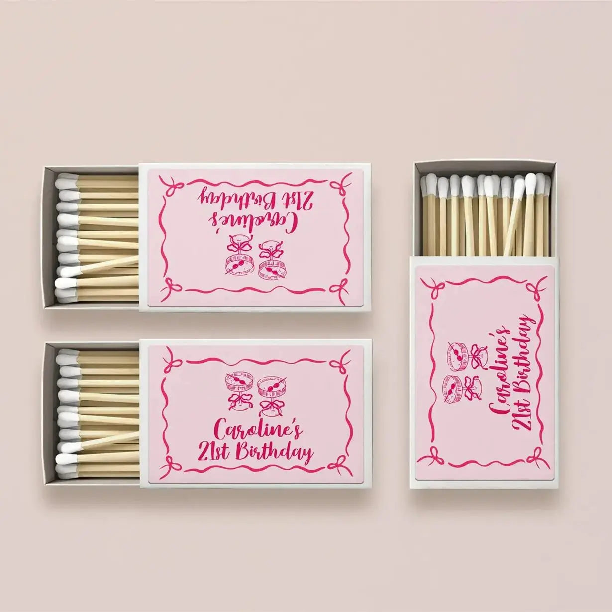 

Birthday Party Favor Matchbox/Custom Matchbooks/SET OF 25/Birthday Matchbox/Custom Matchbox/Personalized Favors/Milestone