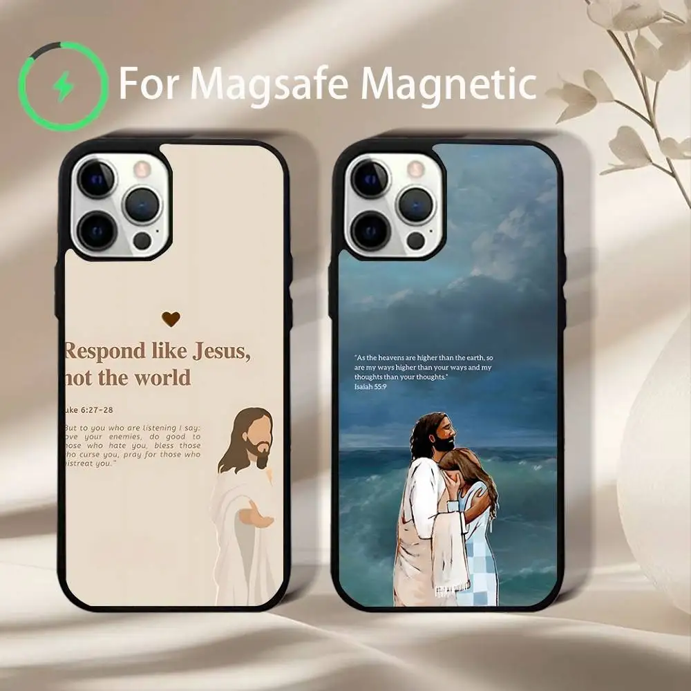 

Jesus God Quote Scrawl Phone Case For iPhone 17,16,15,14,13,12,11,Pro,Max,Plus,Mini,SE4,E Magnetic Magsafe Wireless Charging