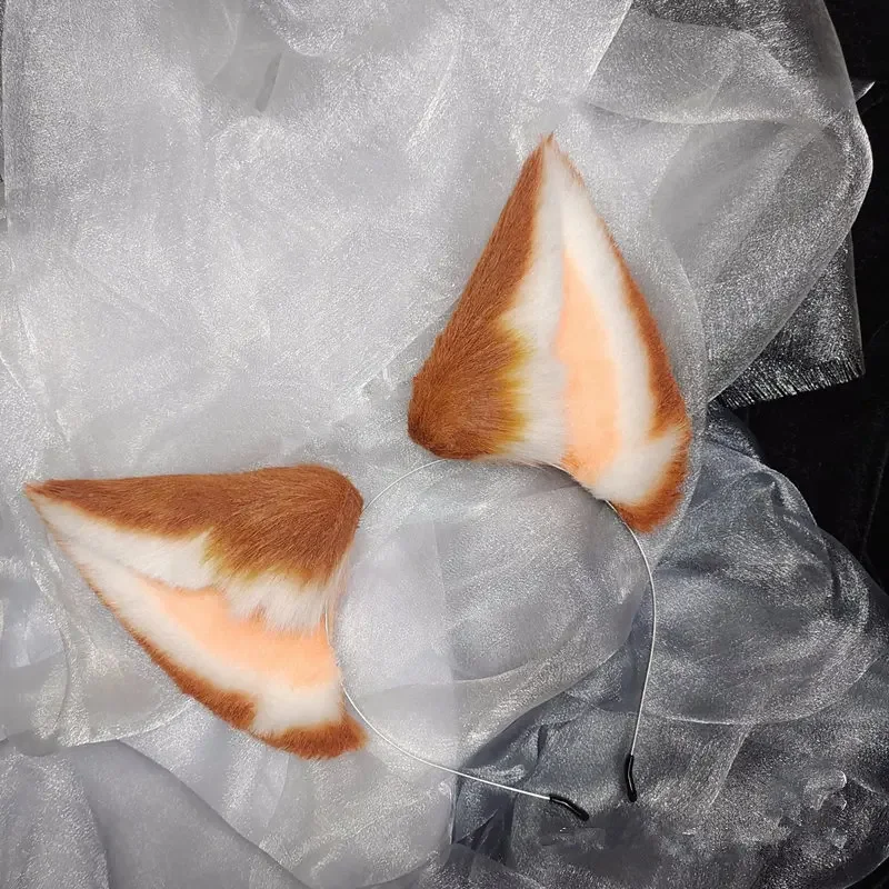 Halloween Handmade Halloween Animal Cosplay Fox Ears Hairhoop Headwear Simulation Masquerade Party Cosplay Hair Accessories