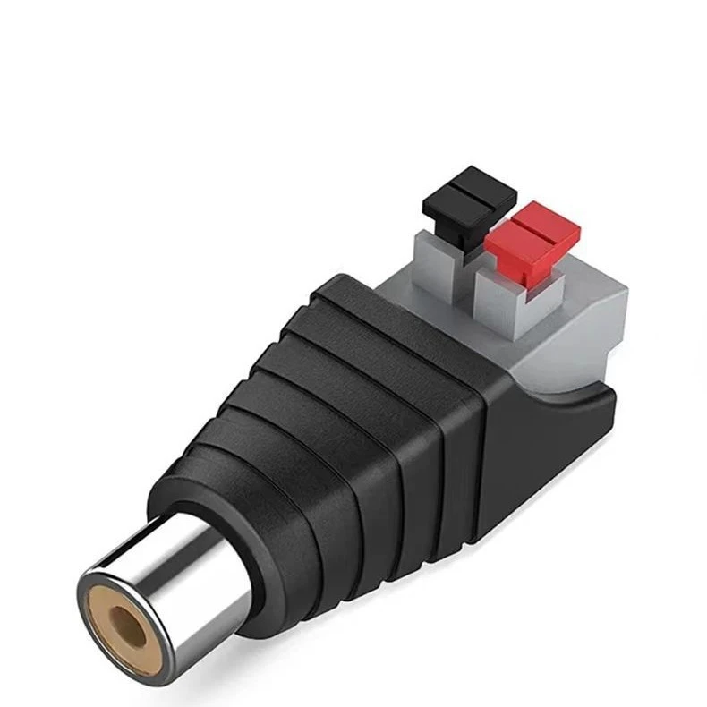 10 Pack Solder‑Free RCA Quick Crimp Connectors, Male & Female AV RCA Plug for Audio Speaker Press‑Fit Terminal Adapters