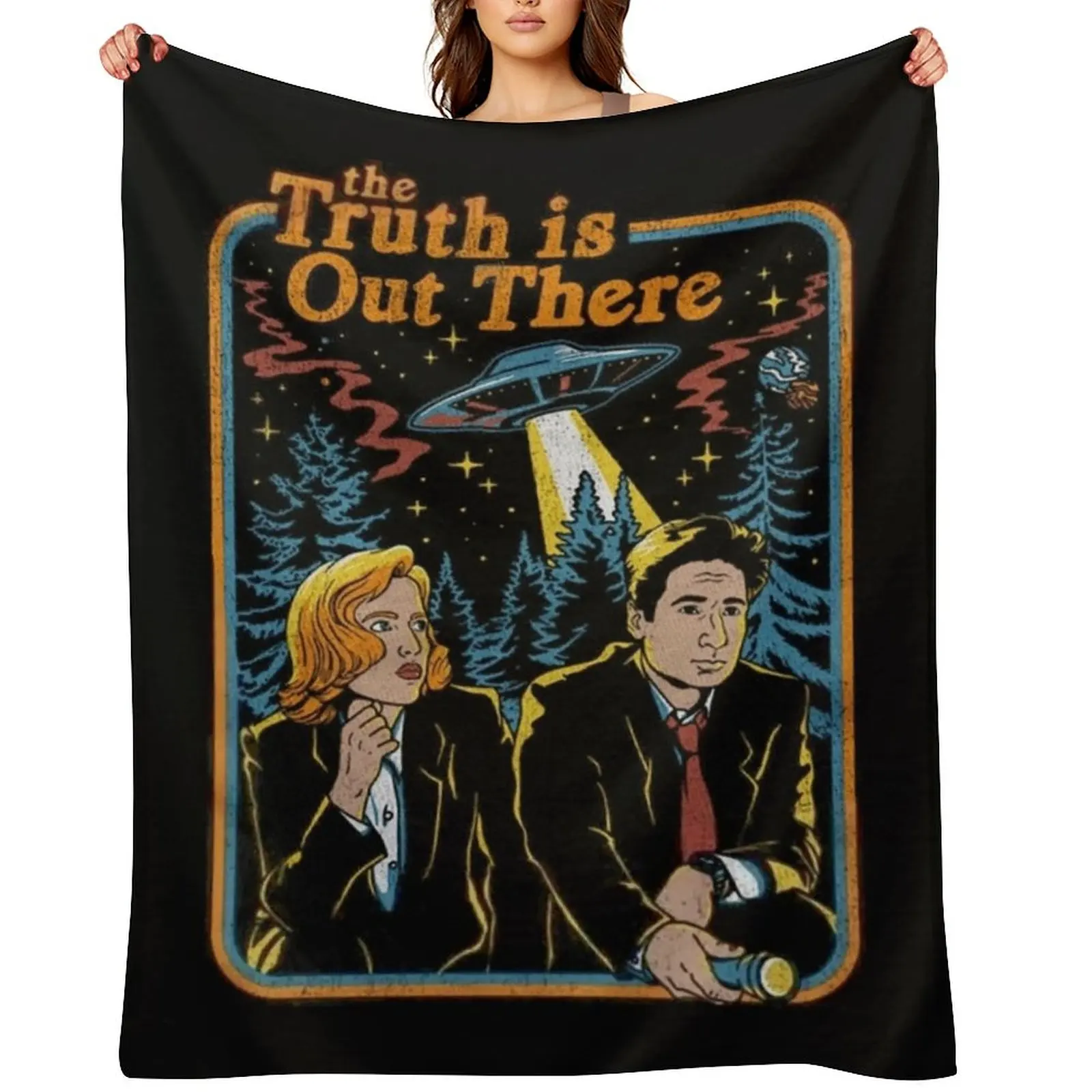 The truth is out there Long Throw Blanket Furry Loose Luxury Brand Giant Sofa Blankets