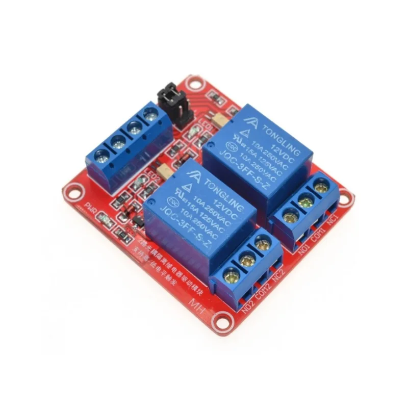 12V 2 Channel 4 Optocoupler Isolation Road Relay Module Supports High and Low  Trigger