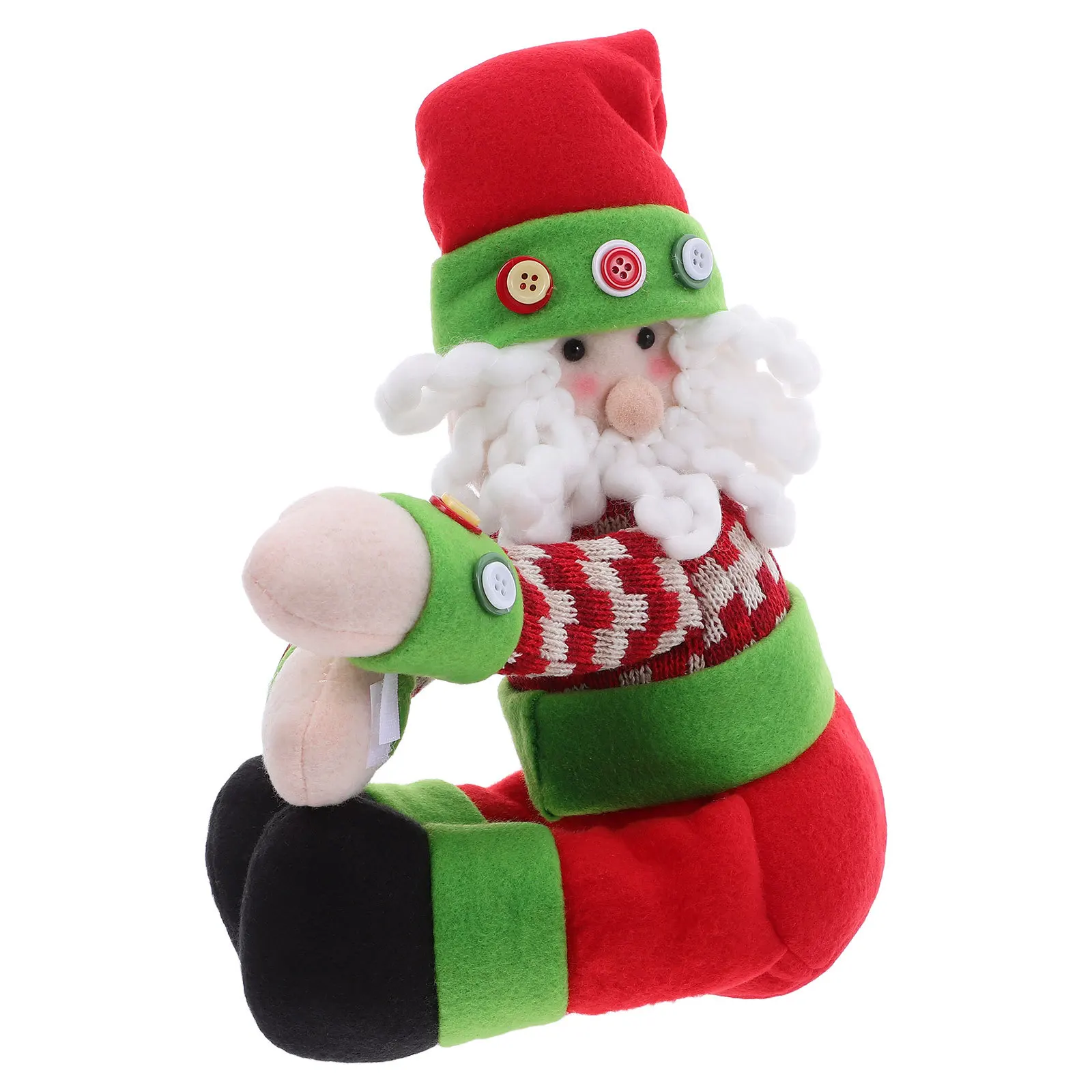 

Hugging Santa Christmas Tree Topper - Premium Fabric Festive Ornament for Xmas Decorations - Versatile Use As Tree Topper Or