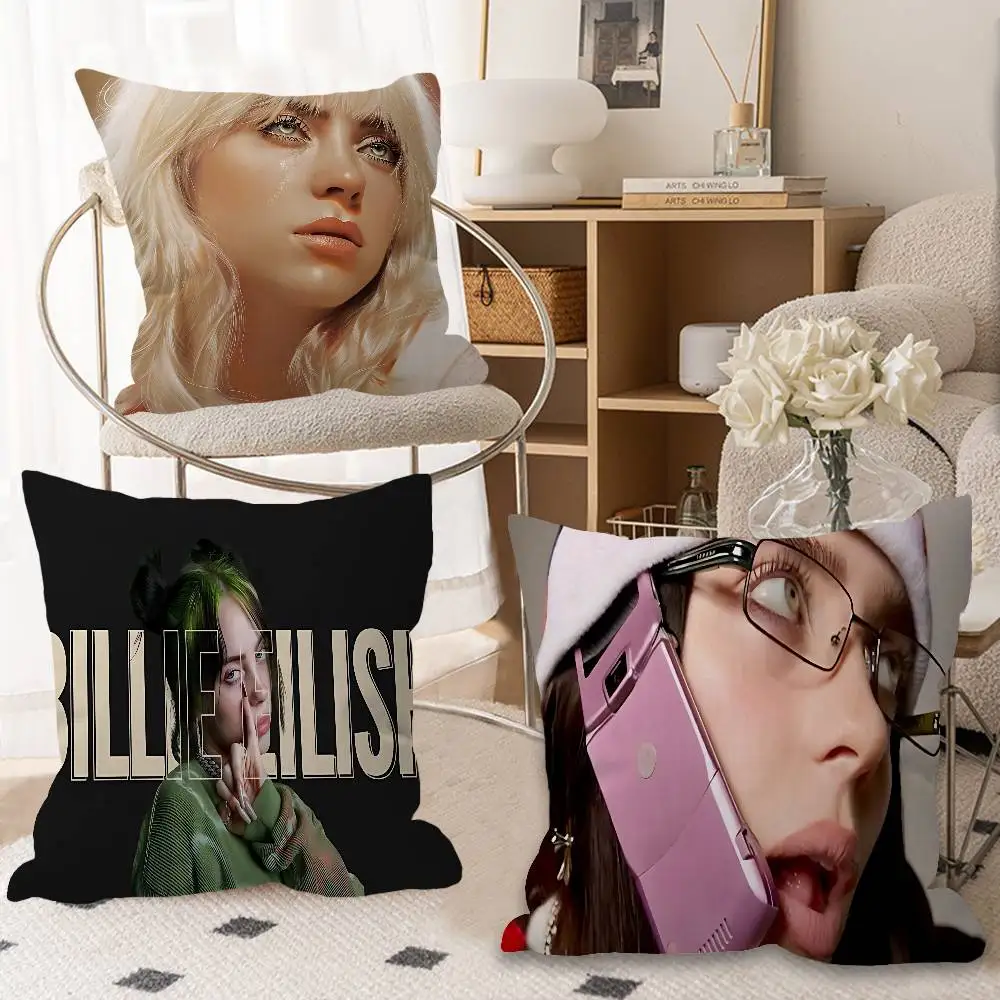 B-BillieS Singer E-EilishS Cushion Cover Inches Farmhouse Decor Home Throw Pillow Covers for Couch Decorations