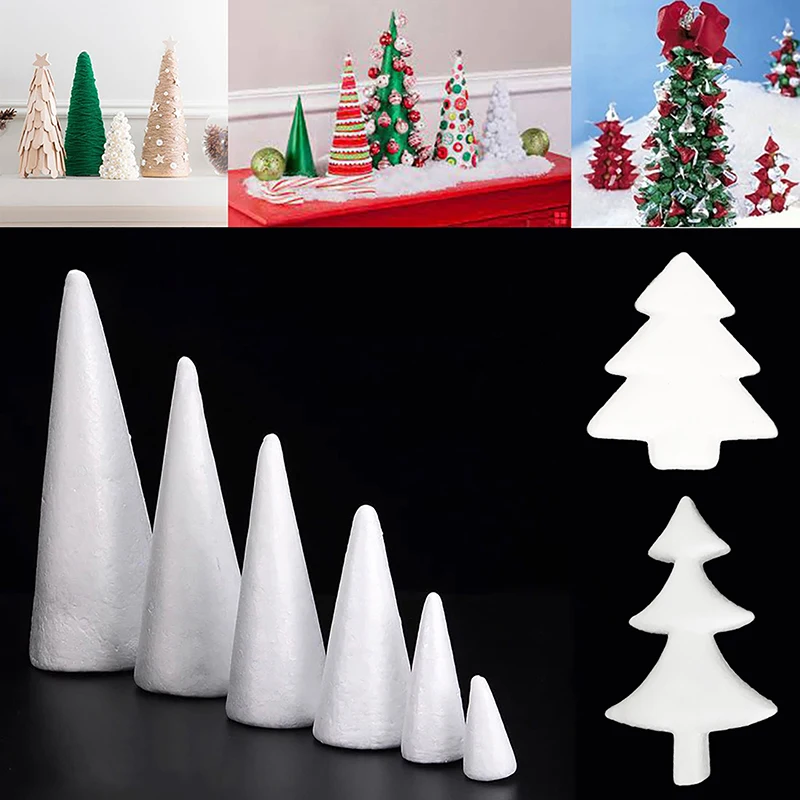 

1/2/5pcs Polystyrene Foam Tip Cone Flat Cone For Craft DIY Accessory Handmade Christmas Party Celebration Festival Decorations