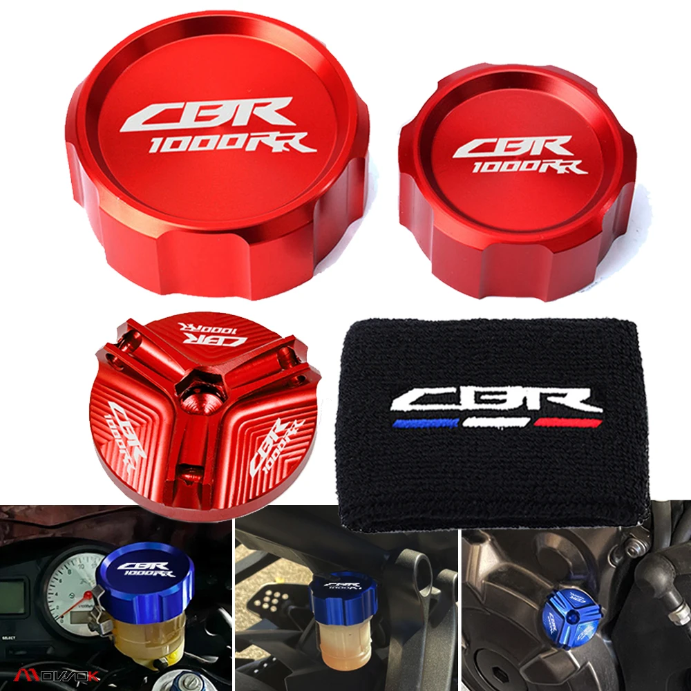 Motorcycle CNC Front & Rear Brake Fluid Cylinder Master Reservoir Cover oil filler Cap for Honda CBR1000RR CBR 1000 RR 2008-2018